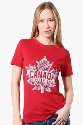 Canada Weather Gear Leaf Logo Print Tee
