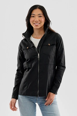 Canada Weather Gear Coated Microfibre Zip Up Lightweight Jacket