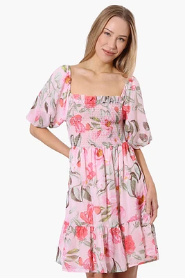 Majora Floral Puff Sleeve Smocked Day Dress