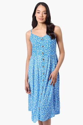International INC Company Floral Button Down Midi Dress