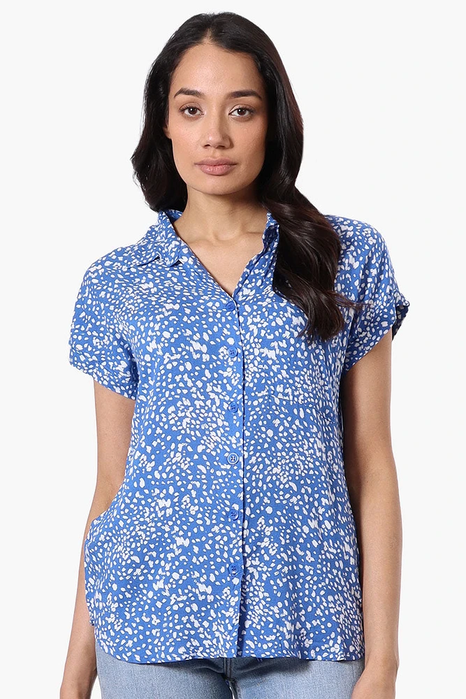 Majora Patterned Camp Collar Button Up Shirt