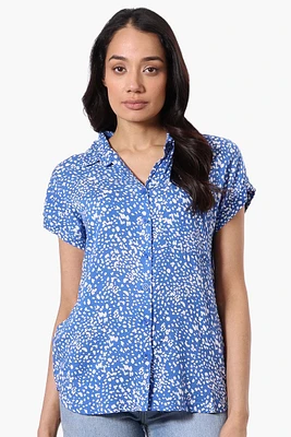 Majora Patterned Camp Collar Button Up Shirt