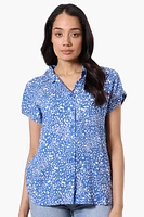 Majora Patterned Camp Collar Button Up Shirt
