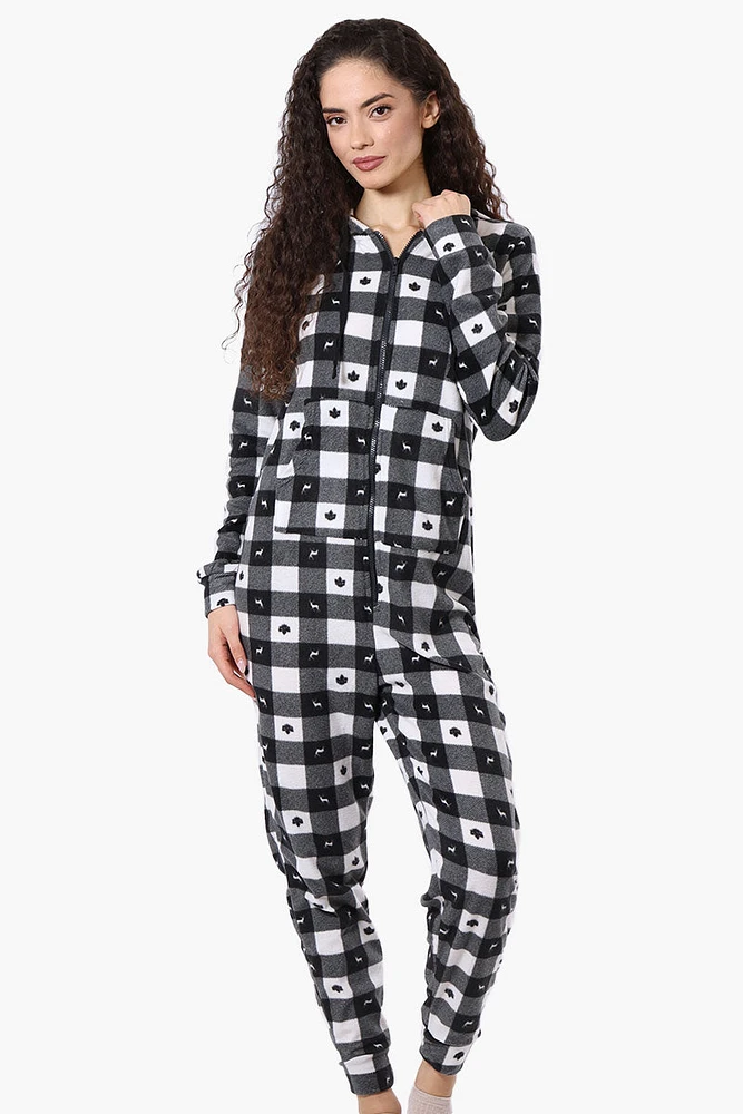 Canada Weather Gear Hooded Plaid Fleece Onesie