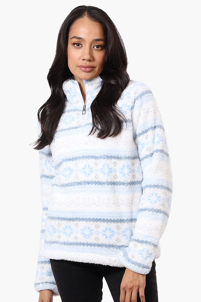 Canada Weather Gear Fair Isle Pattern 1/4 Zip Pullover Sweater