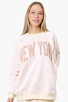 Fahrenheit London Print Fleece Crewneck Sweatshirt