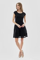Costa Blanca Floral Lace Cap Sleeve Day Dress