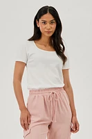 Runaway Bay Square Neck Tee - White