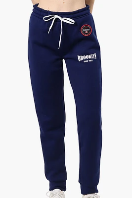 Fahrenheit Tie Waist Brooklyn Print Joggers