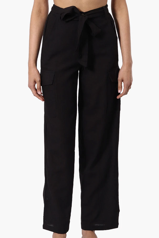 Helium Belted Linen Cargo Pants