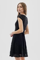 Costa Blanca Floral Lace Cap Sleeve Day Dress