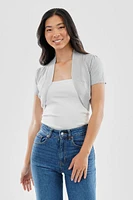 Beechers Brook Short Sleeve Open Front Shrug Cardigan