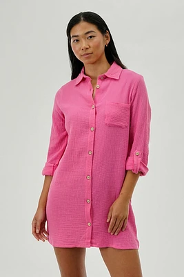 Impress Button Up Day Dress