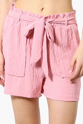 Urbanology Solid Belted Shorts