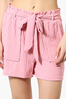Urbanology Solid Belted Shorts