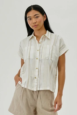 Beechers Brook Striped Short Sleeve Shirt
