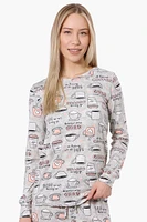 Canada Weather Gear Coffee Pattern Pajama Top