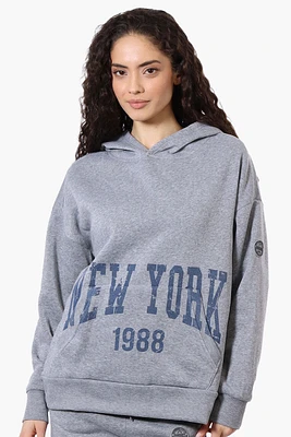 Fahrenheit Oversized New York Print Hoodie