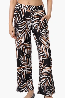 Beechers Brook Leaf Print Wide leg Pants