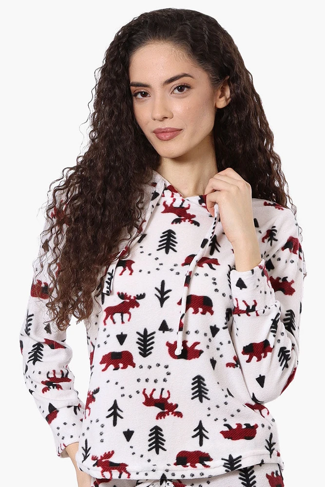 Canada Weather Gear Patterned Hooded Pajama Top