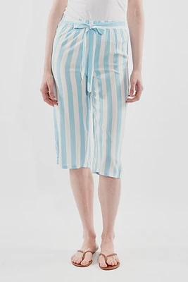Stylexchange Striped Belted Culotte Pants