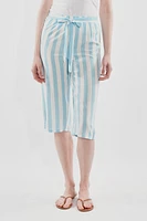 Stylexchange Striped Belted Culotte Pants