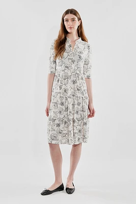 International INC Company Floral Tiered Henley Day Dress