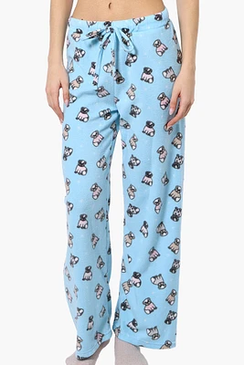 Canada Weather Gear Pug Pattern Wide Leg Pajama Bottoms