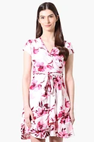 Beechers Brook Floral Belted Crossover Day Dress