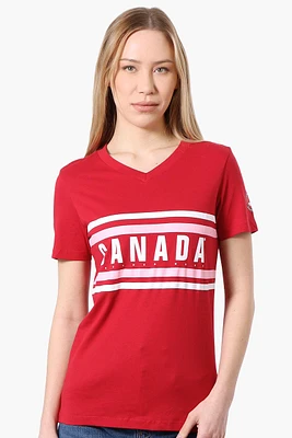 Canada Weather Gear Striped Chest Logo Print Tee