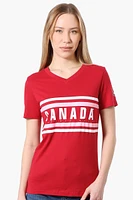 Canada Weather Gear Striped Chest Logo Print Tee