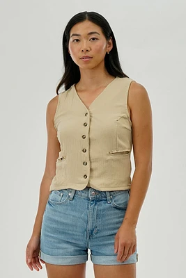 Stylexchange Vintage Button Up Sleeveless Shirt