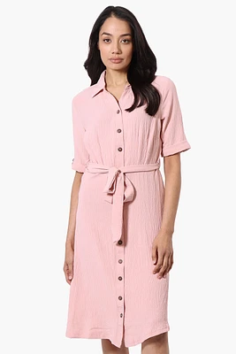 Urbanology Belted Roll Up Sleeve Day Dress