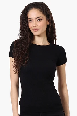 Magazine Ribbed Crew Neck Tee