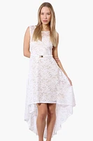 Limite Floral Lace High Low Prom Dress