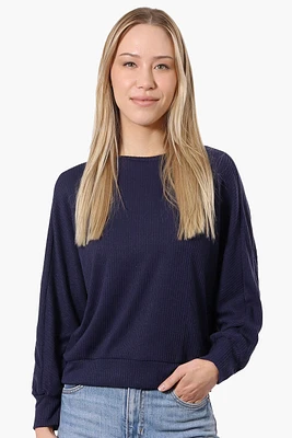 International INC Company Ribbed Button Back Detail Pullover Sweater