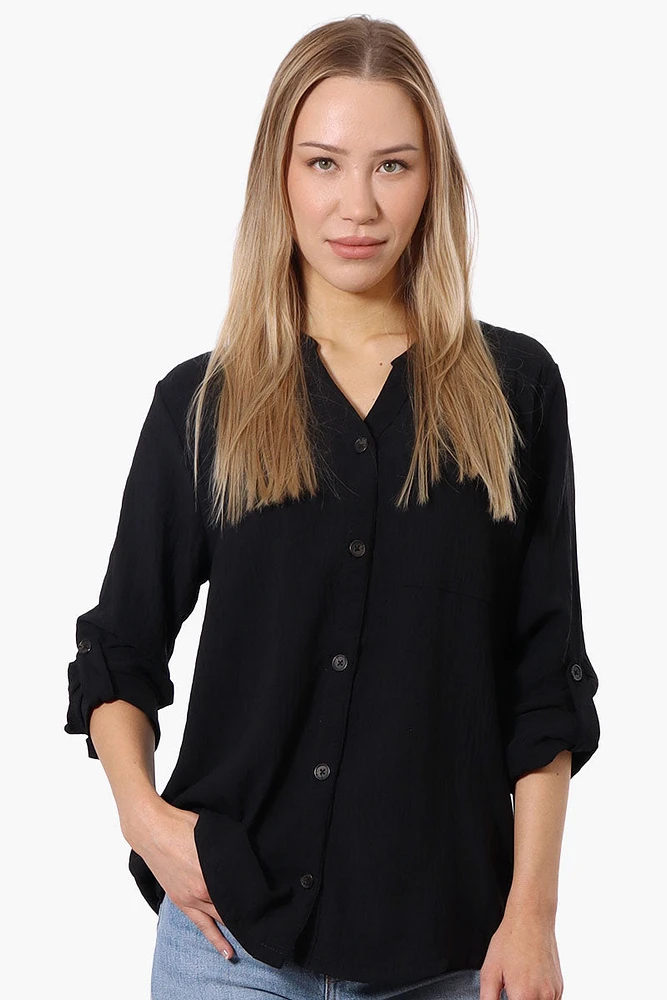 Urbanology Button Down Roll Up Sleeve Shirt