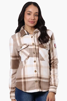 Canada Weather Gear Plaid Fleece Button Up Lightweight Jacket