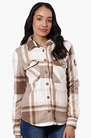 Canada Weather Gear Plaid Fleece Button Up Lightweight Jacket