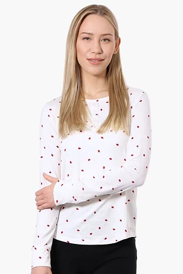 Canada Weather Gear Ladybug Pattern Henley Pajama Top