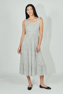 Limite Floral Tiered Shoulder Tie Maxi Dress