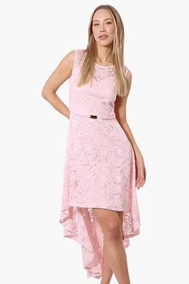 Limite Floral Lace High Low Prom Dress