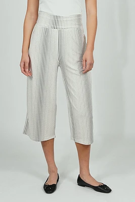 Beechers Brook Dotted Pattern Fold Over Cropped Pants - White