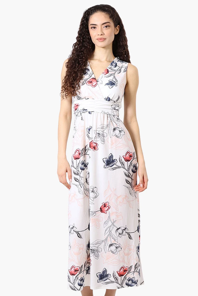 Beechers Brook Floral Padded Crossover Maxi Dress