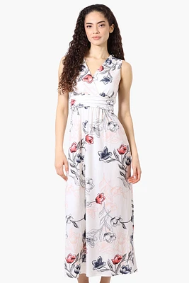 Beechers Brook Floral Padded Crossover Maxi Dress
