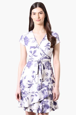 Beechers Brook Floral Belted Crossover Day Dress