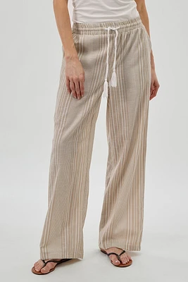 Beechers Brook Striped Drawstring Wide Leg Pants