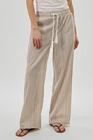Beechers Brook Striped Drawstring Wide Leg Pants