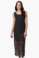 Stylexchange Polka Dot Sheer Maxi Dress - Black