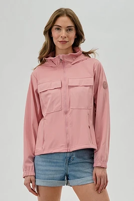 Canada Weather Gear Hooded Utility Lightweight Jacket - Pink